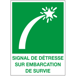 Panneau Signal de Détresse sur Embarcation de Survie ISO 7010