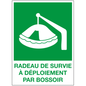 Panneau Radeau de Survie à Déploiement par Bossoir ISO 7010
