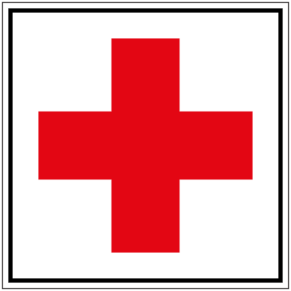 Panneau Poste de Secours ISO 7010 - Croix rouge