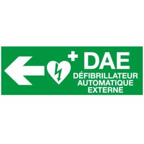Panneau Défibrillateur Automatique Externe à Gauche