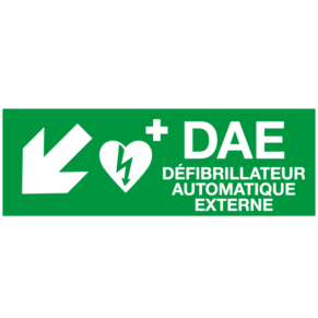 Panneau Défibrillateur Automatique Externe en Bas à Gauche