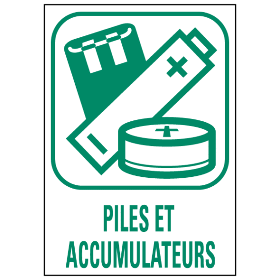 Panneau Déchetterie - Piles et Accumulateurs