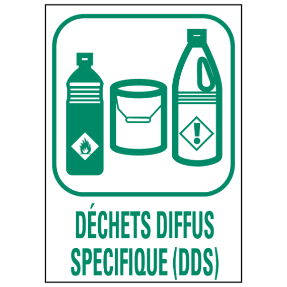 Panneau Déchetterie Déchets Diffus Spécifiques (DDS)