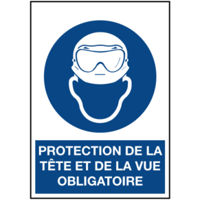 Signalétique Protection de la Tête et de la Vue Obligatoire ISO 7010