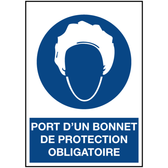 Signalétique Port d'un Bonnet de Protection Obligatoire ISO 7010