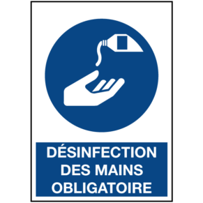 Signalétique Désinfection des Mains Obligatoire ISO 7010
