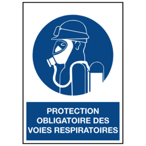 Signalétique Protection Obligatoire des Voies Respiratoires ISO 7010