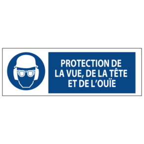 Signalétique Protection de la Vue, de la Tête et de l'Ouïe ISO 7010