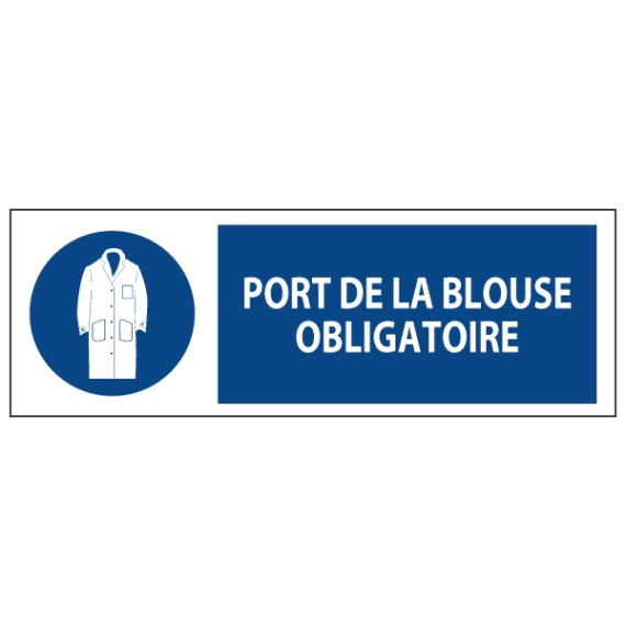 Signalétique Port de la Blouse Obligatoire ISO 7010