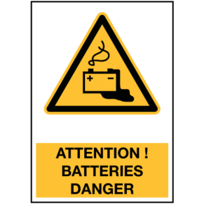 Panneau Attention Batteries Danger ISO 7010 - W026