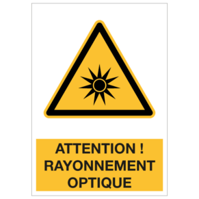 Panneau Danger Rayonnement Optique ISO 7010 - W027