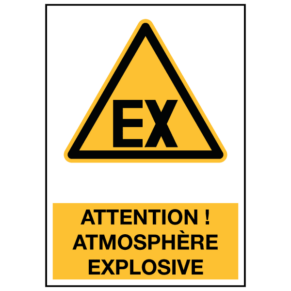 Panneau Danger Atmosphère Explosive ISO 7010