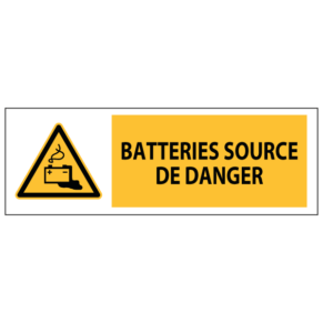 Panneau Batteries Source de Danger ISO 7010 - W026