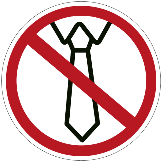 Panneau Interdiction aux Cravates ISO 7010