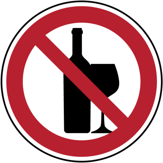 Panneau Interdiction de Consommer de l'Alcool ISO 7010