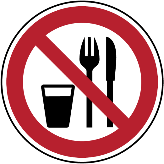 Panneau Interdiction de Boire ou de Manger ISO 7010