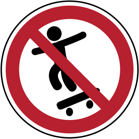 Panneau Interdiction au Skateboard ISO 7010