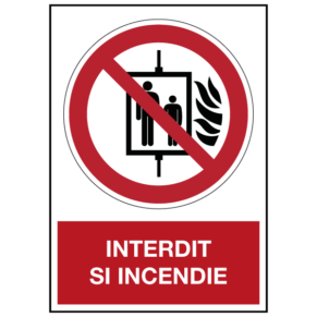 Panneau Ascenseur Interdit Si Incendie ISO 7010