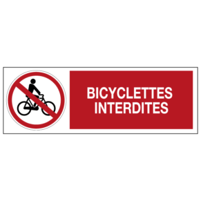 Panneau Bicyclettes Interdites ISO 7010