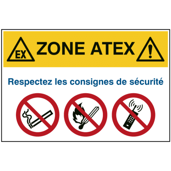 Consignes de Sécurité Zone ATEX ISO 7010