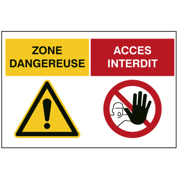 Consignes de Sécurité Zone Dangereuse - Accès Interdit ISO 7010