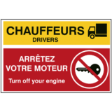 Consignes de Sécurité Chauffeurs Arrêtez Votre Moteur ISO 7010