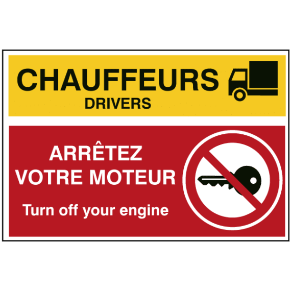 Consignes de Sécurité Chauffeurs Arrêtez Votre Moteur ISO 7010