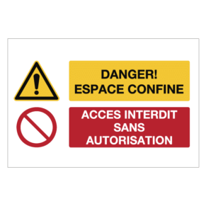 Consignes de Sécurité Danger Espace Confiné ISO 7010