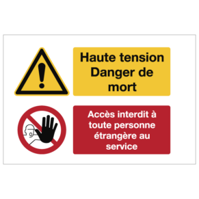 Consignes de Sécurité Haute Tension Danger de Mort - Accès Interdit ISO 7010