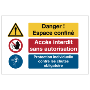 Consignes de Sécurité Danger Espace Confiné ISO 7010