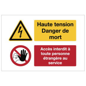 Consignes de Sécurité Haute Tension Danger de Mort - Accès Interdit ISO 7010