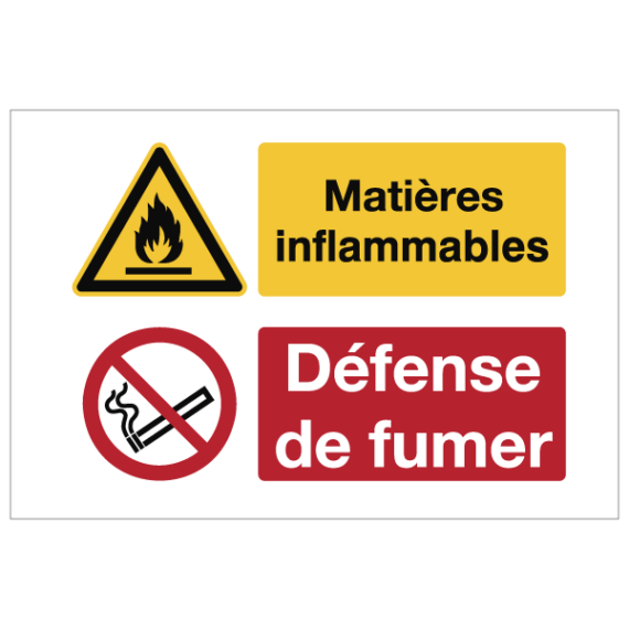 Consignes de Sécurité Matières Inflammables - Défense de Fumer ISO 7010
