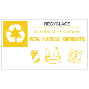 Panneau Recyclage - Tri Sélectif Métaux / Plastique / Cartonnette