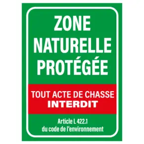 Panneau Zone Naturelle Protégée